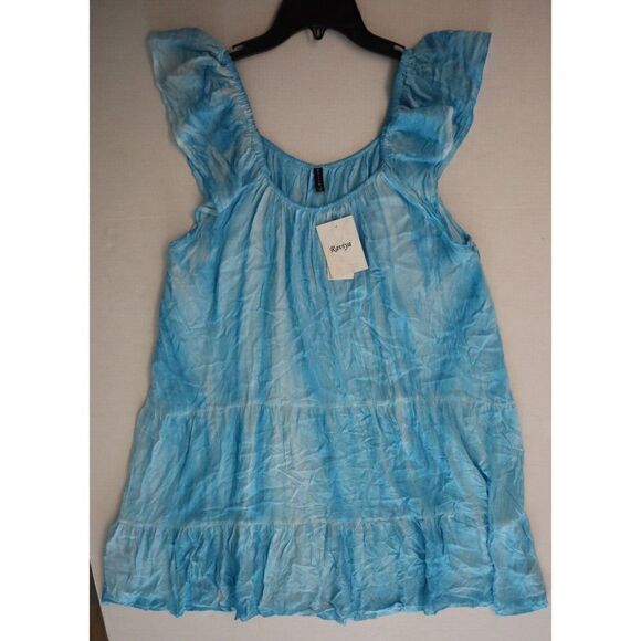 Raviya 76220PW Women's Sz Medium Turquoise Tie Dye Swim Cover-Up Dress - Picture 6 of 8